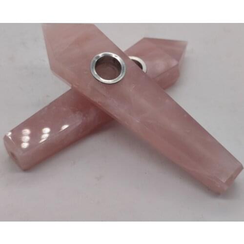 1pcs pink Crystal Quartz Crystal Cigar Smoking Pipe Tobacco Wand