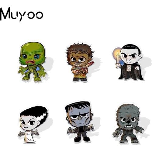 2021 New Arrival Horror Movies Frankenstein Vampire Characters Epoxy Badge Handcraft Acrylic Lapel Pins