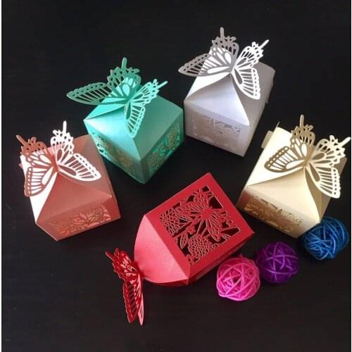 50pcs/pack DIY Hollow Laser Out Butterfly Candy Boxes Souvenirs Wedding Birthday Party Baby Shower Favors Decorations Gift Boxes