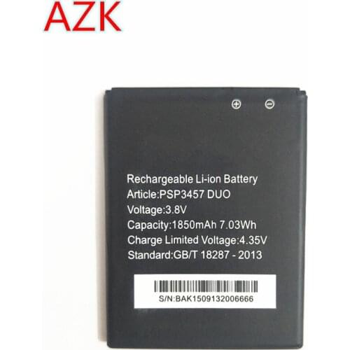 AZK New 1850mah Replacement PSP3457 DUO Battery for Prestigio Wize F3 PSP3457 DUO PSP3457DUO Phone battery