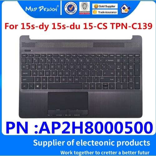 AP2H8000500 L52021-001 For HP 15s-dy 15s-du 15-CS TPN-C139 Laptops gray Palmrest Upper Cover Case C shell Black US keyboard