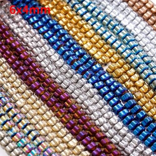 Natural Hematite Flower Shaped Loose 6x4mm Beads Lucky Ward Off Evil Spirits for Jewelry Making DIY Bracelet Necklace Earring