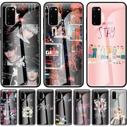 Stray Kids K Pop Glass Case For Samsung Galaxy S21 S20 FE S10 Plus S10e S9 Note 20 Ultra 5G 9 10 Lite Phone Coque Bags Soft Edge