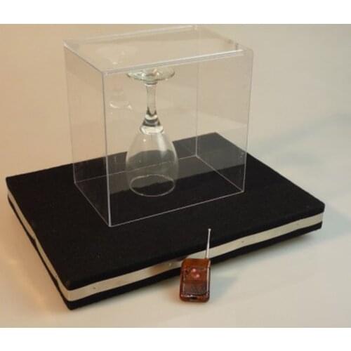 Two In One Remote Control Glass Breaking Tray Pro + Coin Into Glass Mat With Organic Cover Magic Tricks Mentalism Stage Props