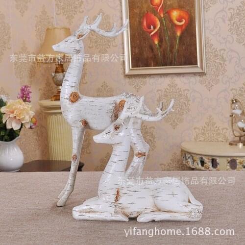European resin crafts bark pattern couple deer ornaments wholesale jewelry at home Taobao supply manufacturers