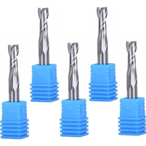 5pc 6x22mm 2 Flutes Spiral with blade Milling Cutter CNC End Mill router bit for wood carbide router tool