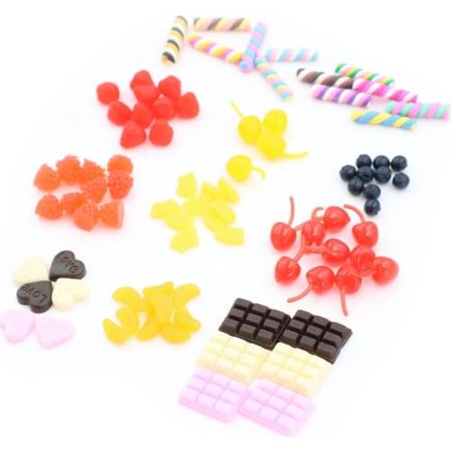 Simulation food fake cherries Chocolate Cookie Stick Resin Miniature Art Flatback Cabochon DIY Decorative Craft Scrapbooking