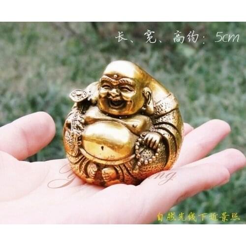 Chinese Open light, pure copper Ruyi Maitreya Buddha Buddha Statue figurine Home Furnishing Feng Shui wholesale Tibetan Copper