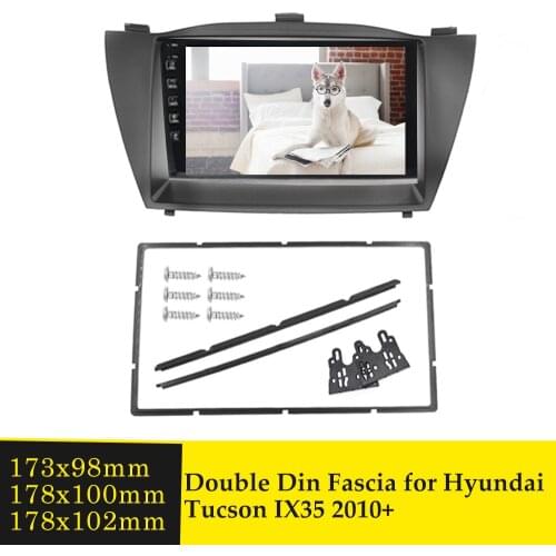Double Din Car Radio Fascia Trim Kit for HYUNDAI TUCSON IX35 2010 Install Frame DVD GPS Panel Stereo Audio Interface Plate Bezel