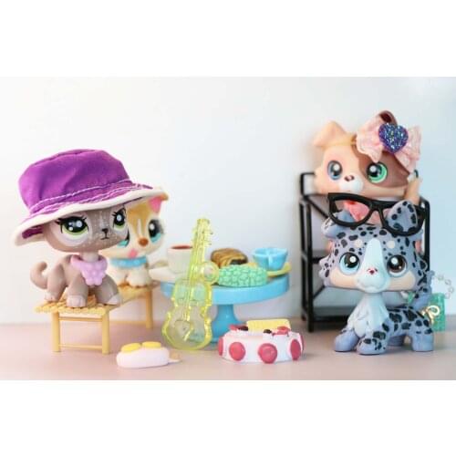 Pet Shop Mini Accessories,Collar(4pcs Random)Bag and Collar and Random 2pcs pets Shorthair Cats Collie Best Gift