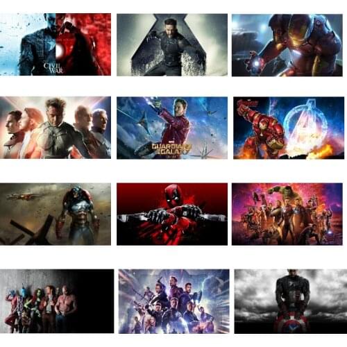 Avengers Superhero Wall Art Canvas Painting Childrens Room Wall Decoration Watercolor Classic Cartoon Character Poster