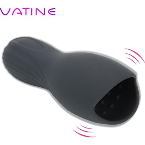 VATINE Male Masturbator 10 Modes Penis Vibrator Penis Delay Trainer Glans Stimulator Massager Delay Ejaculation Sex Toys For Men