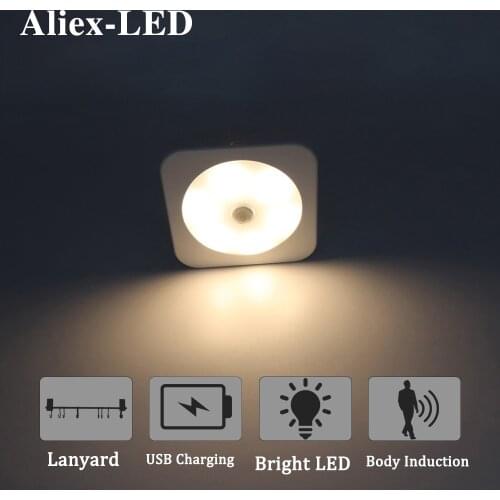 New Motion Sensor Wall Lamp Led Wireless Induction Night Light 6LED for Home Bedroom Corridor Stairs Aisle Cabinet Lighting