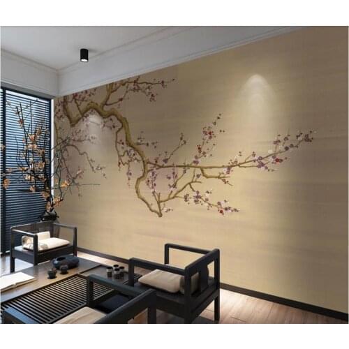Custom photo wallpaper New chinese plum tv background wall wallpaper for walls 3 d for living room