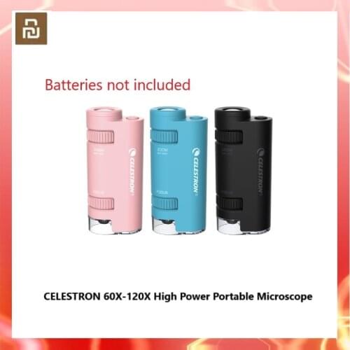 Mijia CELESTRON 60X-120X Portable Microscope High Power Continuous Zoom Multi-level Light Source Focus on Miniature