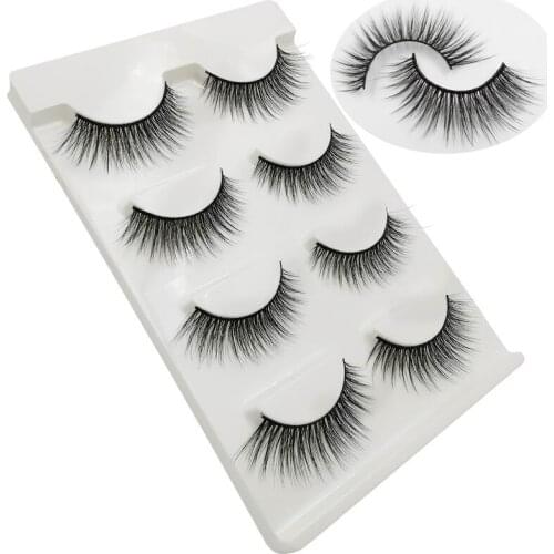 2019 NEW 4 Pairs Natural False Eyelashes Fake Lashes Long Makeup 3D Mink Lashes Eyelash Extension Mink Eyelashes For Beauty