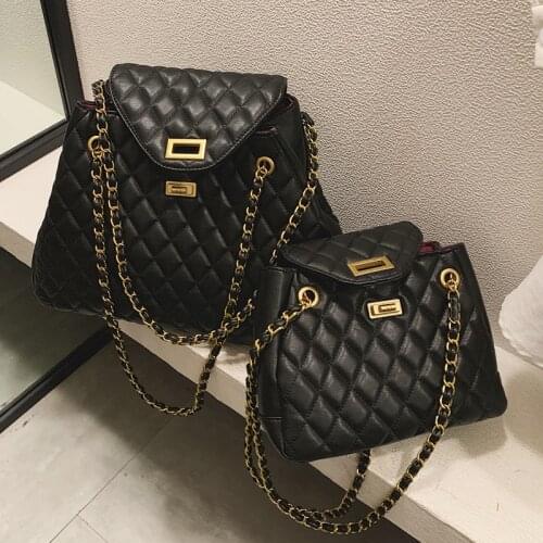 Luxury Brand Handbag 2021 New Quality PU Leather Womens Designer Handbag Classic Lattice Chain Large Shoulder Messenger Bags
