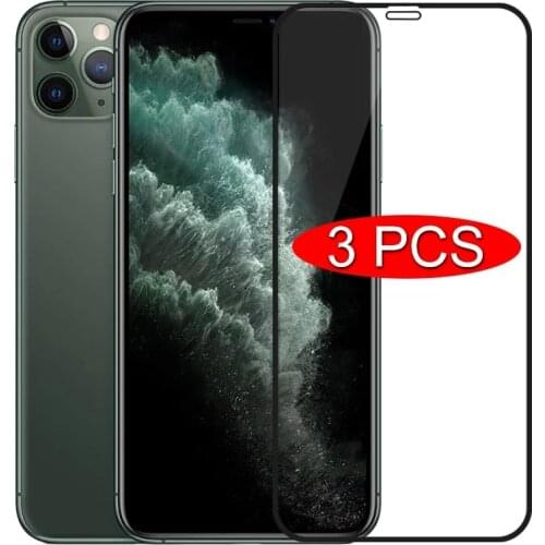 3PCS Full Cover Protective Glass On For iPhone 11 7 8 6 6s Plus SE 2020 Screen Protector For iPhone X XR XS 11 12 Pro Max Glass