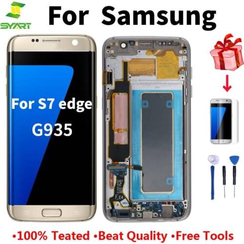 Lcd screen For Samsung Galaxy S7 Edge G935A G935F SM-G935P LCD 5.5" Super AMOLED Display Touch Digitizer Assembly With Frame