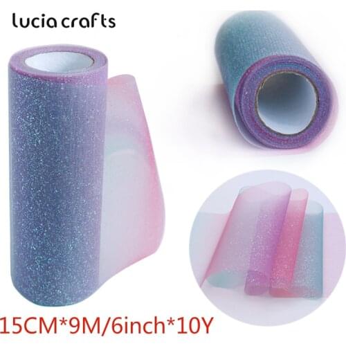 15CM*9M 1Roll Rainbow Glitter Tulle Roll Sequin Crystal Organza Sheer For DIY Gift Skirt Home Party Decoration Supplies W0801