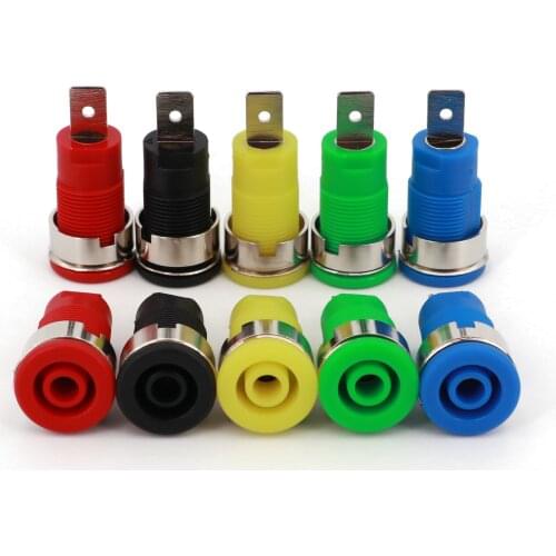 10Pcs Insulated Safety 4mm Banana Female Jack Panel Mount Socket Binding Post Connector