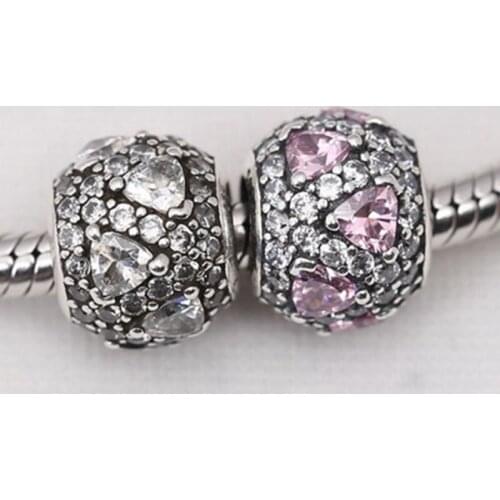 100% Genuine 925 Sterling Silver Heart Charm Beads Fit Original Pandora Charm Bracelet Pendant Authentic Fine Jewelry