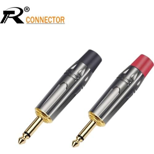 2pcs 3.5mm 2 Pole Plug Mono Male Adapter with Clip Soldering Audio Jack for DIY Headphone Connector