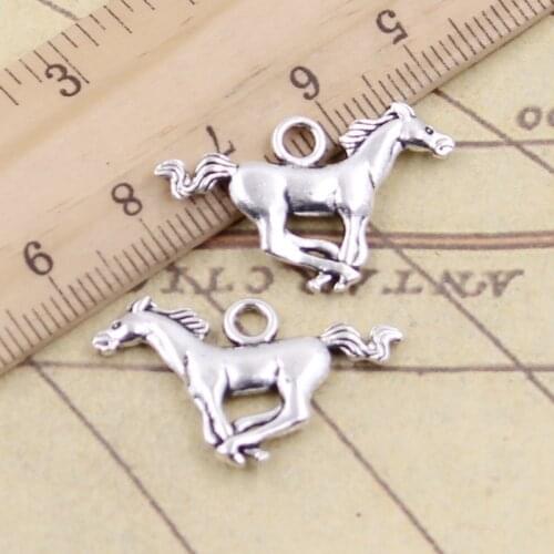 20pcs Charms Running Horse Steed 12x28mm Tibetan Silver Color Pendants Antique Jewelry Making DIY Handmade Craft
