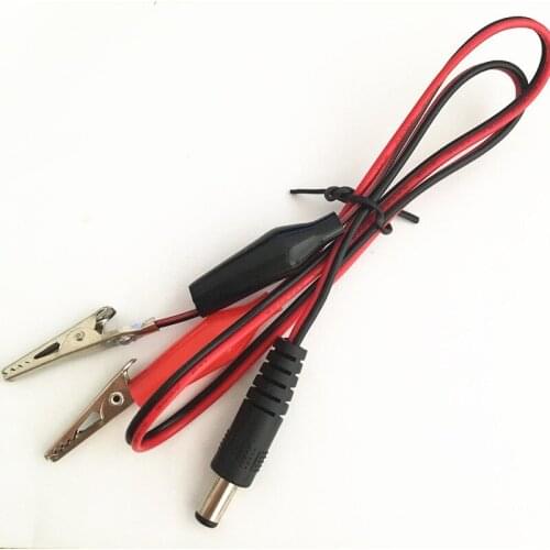 5pcs/lot DC Voltage Connector 5.5*2.1mm To Alligator Clip Cable 50CM Power Cable Crocodile Wire 3A