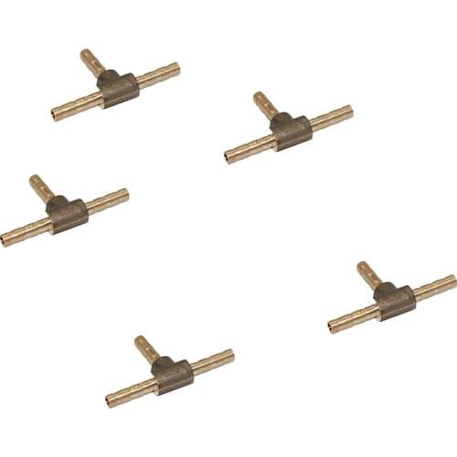 5pcs Tee 3 Way Hose Barbed Connector Oil Fuel Airline Pipe Water Gas Tubing