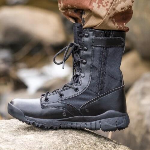 Autumn Ultra Light Mens Tactical Boots Special Forces Military Boots Male Outdoor Waterproof Non-slip Hiking Shoes Travel Shoes