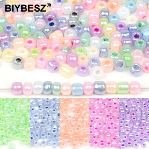 Approx.4mm Pearl Color Seedbeads Czech Glass Beads for Jewelry Making 2MM Round Hole Size Needle Work Grament Bracelet Necklace
