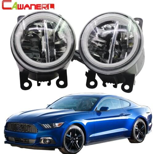 Cawanerl For Ford Mustang 2005 2006 2007 2008 2009 2010 2011 2012 2013 Car Styling 4000LM LED Bulb Fog Light + Angel Eye DRL 12V