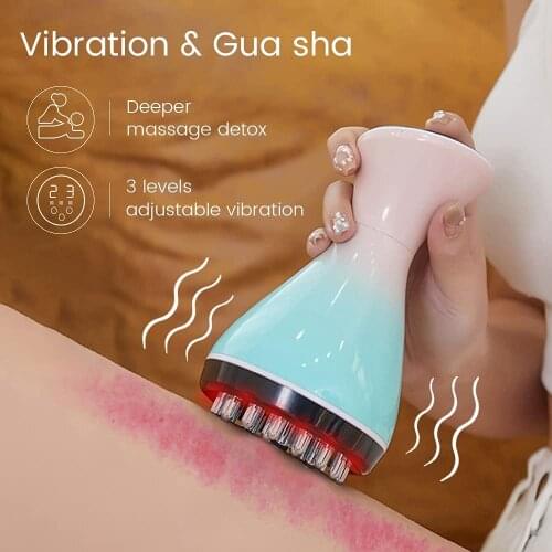 Electric Infrared Body Massager Scraping Gua Sha Massager Ems Vacuum Suction Cup Anti-Cellulite Equipment Body Slimming Device