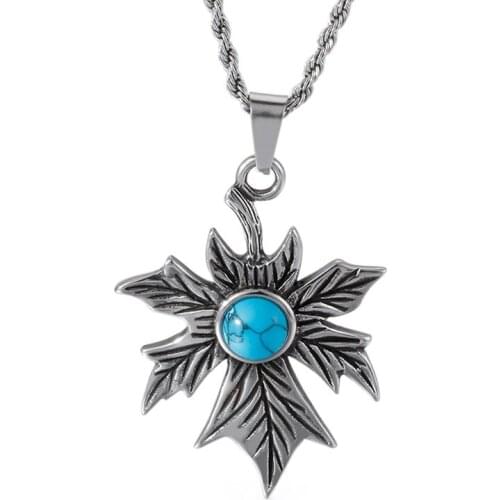 European and American hip hop personality pendants Mens titanium steel Takahashi Goro leaf street dance trend accessories