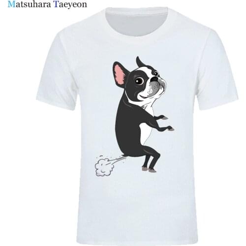 Funny Animal Dog Terrier Farts T Shirt Men Japan Anime Fashion Summer Print Short Sleeve Mens T-Shirt Swag Top