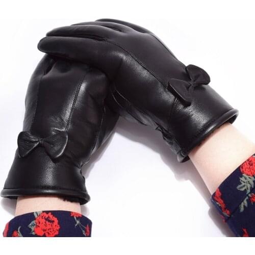 HNRUQU Women's Leather Gloves