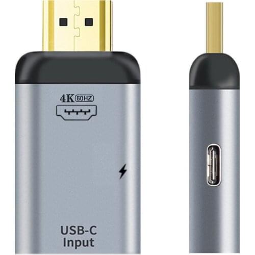 Jimier Type-C USB-C Source Input Female to HDMI Male Output HDTV 4K 60hz 1080P Adapter with PD Power Port for Phone & Laptop