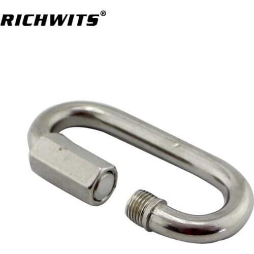 Stainless Steel Quick Link Locking Carabiner Hanging Hook Buckle Survial Key Chain Carabine Clip Camping Equipment Tool