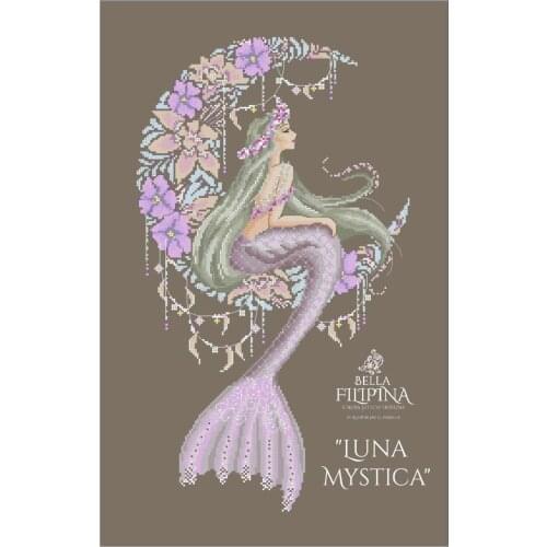 58-BF Moon Mermaid Counted Cross Stitch 11CT 14CT 18CT Cross Stitch Kits Embroidery Needlework Sets