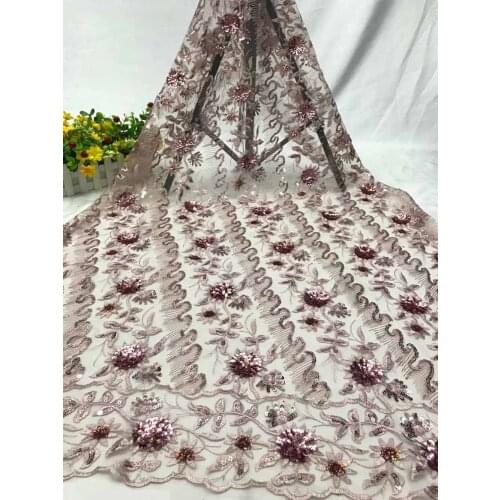 Lace Fabric Stacked Sequins Glitter Embroidery Flowers French Tulle Mesh Design Sewing Banquet Skirt Dress 5 Yards Wholesale