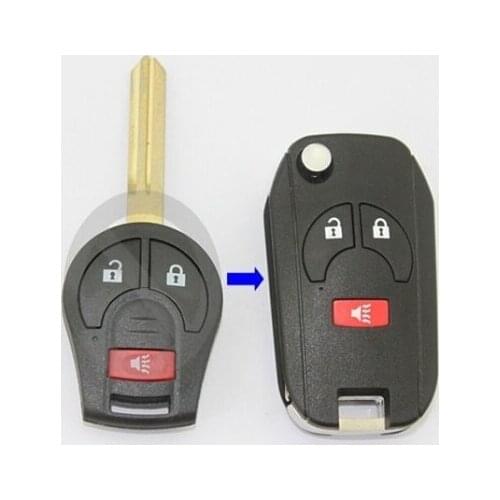 Modified Flip Folding Remote Key Shell Case For Nissan Sunny March Tiida New Sylphy 3 Button Keyless Entry Fob Key Blank Cover
