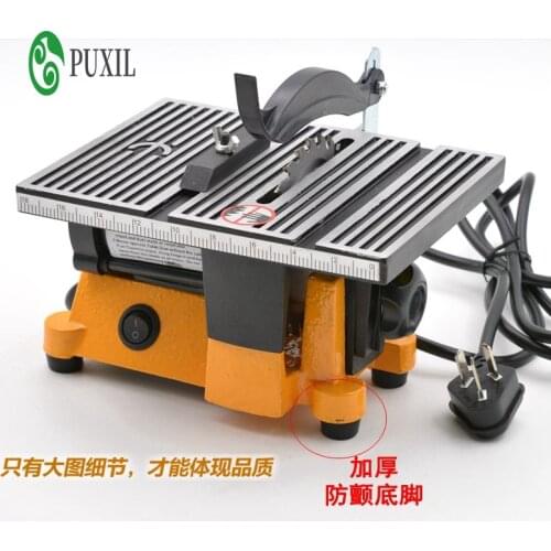 Mini Table Saw Handmade Woodworking DIY Model Electric Polishing Cutting Tool Aluminum Alloy Circular Saw Blade 110V/220V