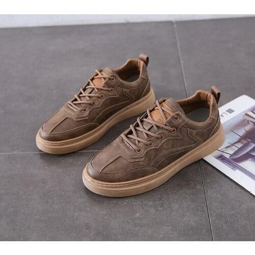 New Mens Shoes 2021 Autumn And Winter British Style Leather Shoes Breathable Flat Bottom Fashion Casual Shoes Sports Shoes