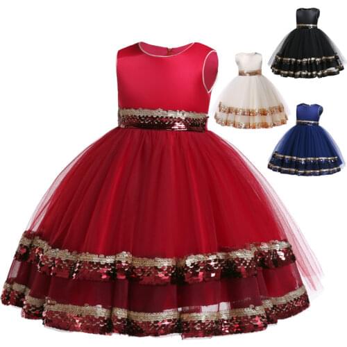 2020 New Summer Wedding Girls Dresses Children Sleeveless Tulle Party Graduation Dress Formal Girls Ball Gown Vestido