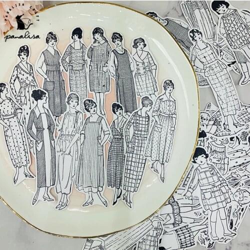 Panalisacraft 58pcs Junk journal Gorgeous vintage stickers paper for Scrapbooking Happy Planner/Card Making/ Journal Project