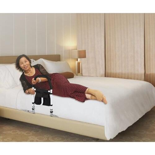 Height Adjustable Hand Bed Rail for Elderly Senior with Anchor Strap Stainless Steel Bed Assist Bar