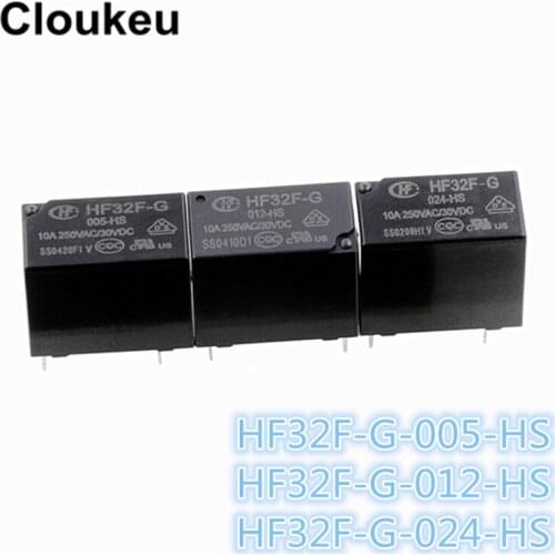 2Pcs Relay DIP4 JZC-32F- HF32F-G- 005 012 024 -HS 5V 12V 24V 10A