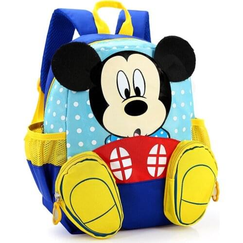 Disney Fashion Backpack For Boys Girls Mickey Minnie Kindergarten School Bags Kids Small Travel 3-5-6Yearls Old Mochila Escolar