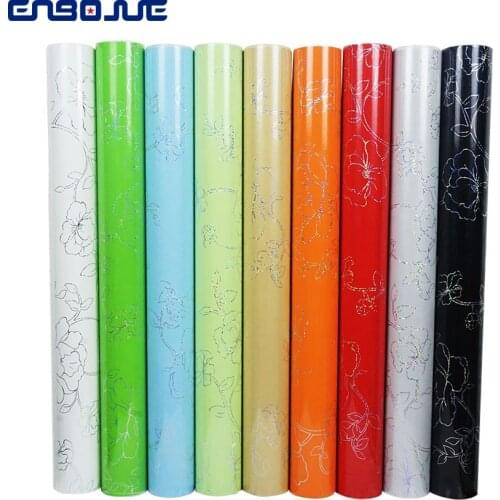 Self-adhesive Laser Flower Wallpaper Furniture Renovation Sticker Old Cabinet Wardrobe Refrigerator Decoration PVC Wall Stickers